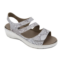 Sandales plates compensées f0550 brides python Femme FLUCHOS marque pas cher prix dégriffés destockage