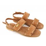 Sandales Mokas plates brides ajour argent Femme LES TROPEZIENNES PAR M.BELARBI marque pas cher prix dégriffés destockage