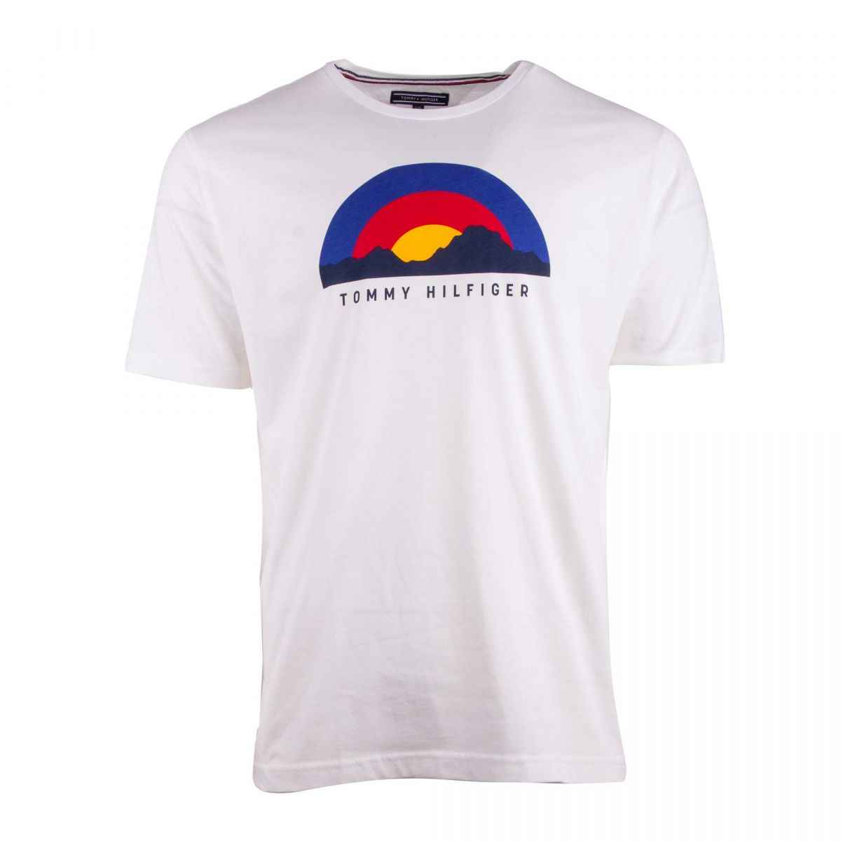 Tee shirt manches courtes coton doux floque Sunset Homme TOMMY