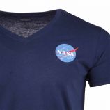 Tee shirt manches courtes col V Homme NASA marque pas cher prix dégriffés destockage