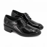 Chaussures derbies cuir vernis noir lacet wok Femme XAVIER DANAUD marque pas cher prix dégriffés destockage
