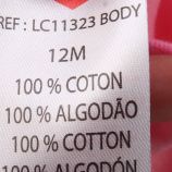 Lot 2 Bodies manches longues 100% Coton bébé LEE COOPER marque pas cher prix dégriffés destockage