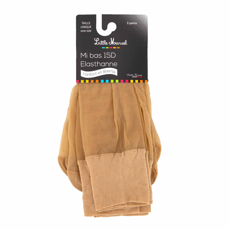 Lot de 3 paires de collants mi-bas 15d élasthanne Femme LITTLE MARCEL marque pas cher prix dégriffés destockage