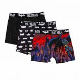 Lot de 3 boxers microfibres noir Enfant DC COMICS marque pas cher prix dégriffés destockage