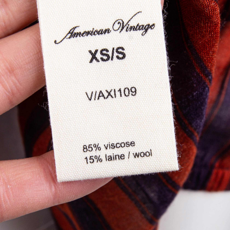 Haut long manches longues rayure laine Femme AMERICAN VINTAGE marque pas cher prix dégriffés destockage Haut long manches longues rayure laine Femme AMERICAN VINTAGE marque pas cher prix dégriffés destockage