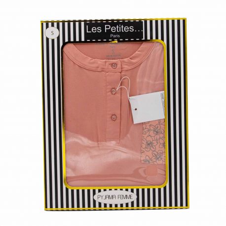 Pyjama manches longues imprimé floral coton Femme LES PETITES...PARIS marque pas cher prix dégriffés destockage