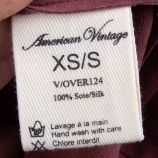 Haut manches courtes col V uni soie Femme AMERICAN VINTAGE marque pas cher prix dégriffés destockage