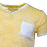 Tee shirt chiné coton col tunisien Mcallen Homme BLAGGIO marque pas cher prix dégriffés destockage
