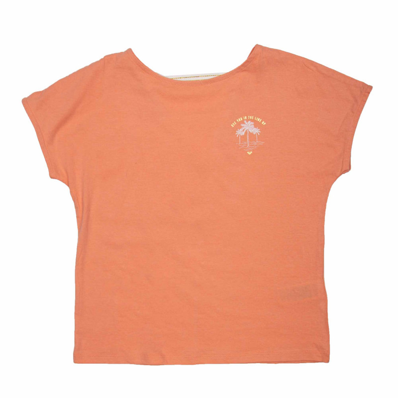 Tee shirt col V dos coton manches courtes Enfant ROXY marque pas cher prix dégriffés destockage