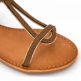 Sandales à brides cuir suédé bi-matière contrasté Habuc Femme LES TROPEZIENNES PAR M.BELARBI marque pas cher prix dégriffés d...
