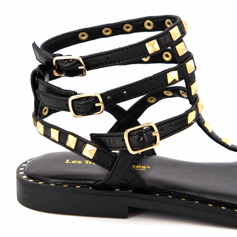 Sandales hautes cuir léger clouté Coralie Femme LES TROPEZIENNES PAR M.BELARBI marque pas cher prix dégriffés destockage