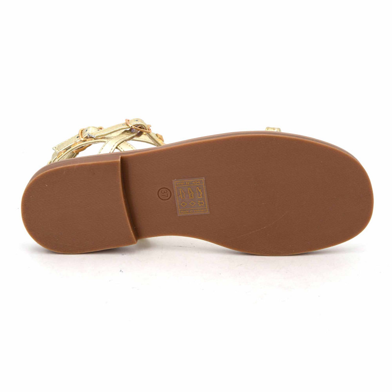 Sandales hautes cuir léger clouté Coralie Femme LES TROPEZIENNES PAR M.BELARBI marque pas cher prix dégriffés destockage