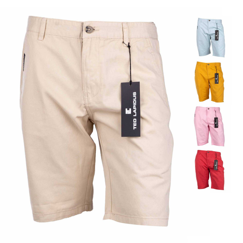 Bermuda chino couleur pastel balamine Homme TED LAPIDUS marque pas cher prix dégriffés destockage