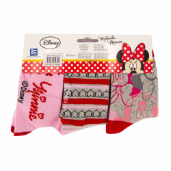 Lot de 3 paires de chaussettes imprimé en coton Minnie mouse Enfant DISNEY marque pas cher prix dégriffés destockage