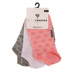 Lot de 3 paires de chaussettes fantaisies t36/41 11088 Femme BILL TORNADE marque pas cher prix dégriffés destockage
