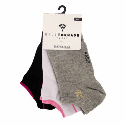 Lot de 3 paires de chaussettes fantaisies t36/41 11088 Femme BILL TORNADE marque pas cher prix dégriffés destockage