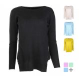 Pull manches longues bouton laine cachemire Femme REAL CASHMERE