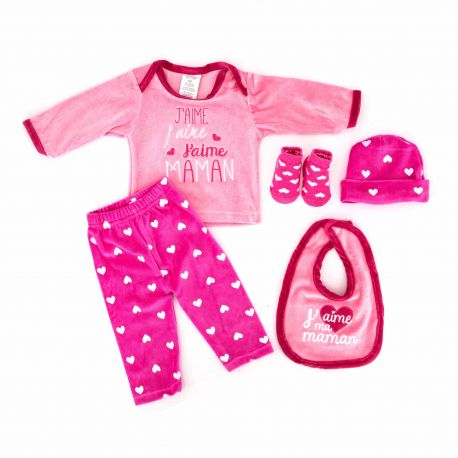 Coffret Naissance 5 Pieces Coeur Coton Melange Bebe Tom Kiddy A Coffret Naissance 5 Pieces Coeur Coton Melange Bebe Tom Kiddy A