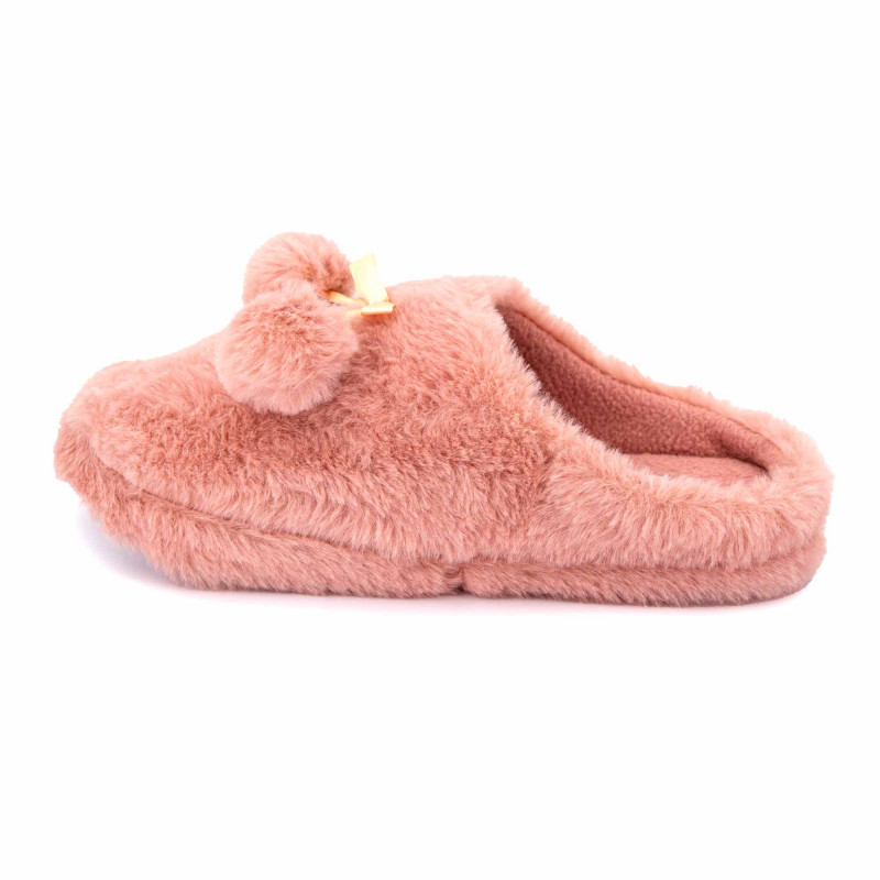 Chaussons fausse fourrure pompon antidérapant Claire Femme LES PETITES...PARIS marque pas cher prix dégriffés destockage