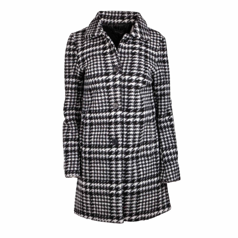 Manteau droit boutonné Prince de Galles laine Femme BEST MOUNTAIN marque pas cher prix dégriffés destockage