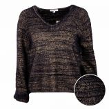 Pull fin lurex col V manches longues Femme BEST MOUNTAIN