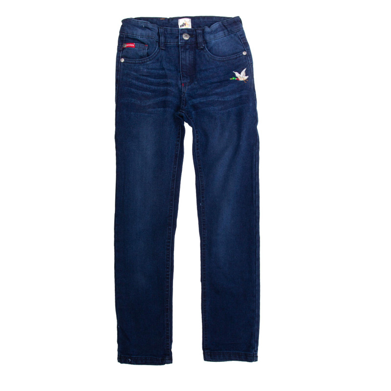 Jean bleu délavé logo coton stretch Enfant CHEVIGNON marque pas cher prix dégriffés destockage