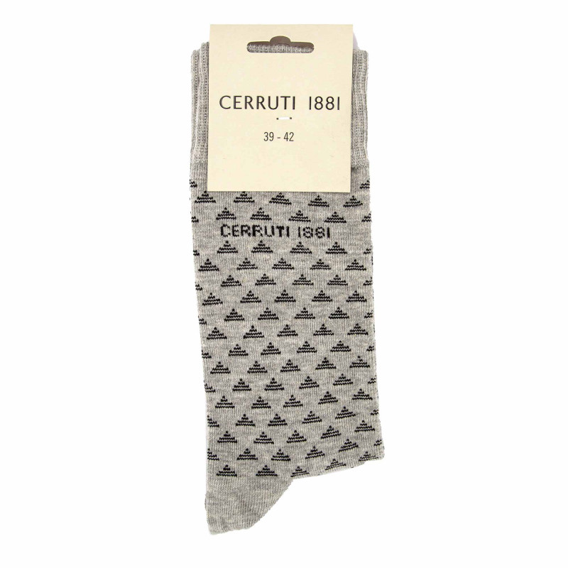 Chaussettes motif triangles coton mélangé stretch Homme CERRUTI marque pas cher prix dégriffés destockage