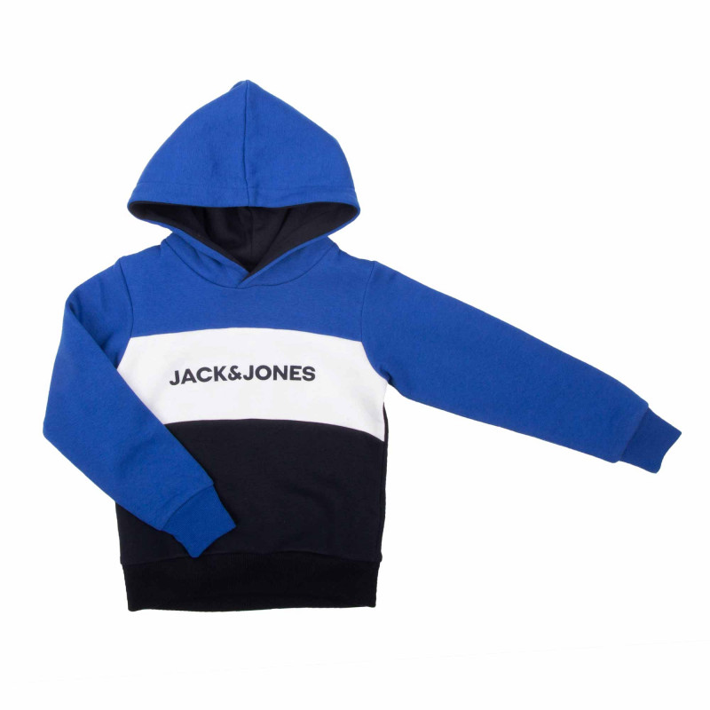 Sweat à capuche tricolore coton mélangé Enfant JACK & JONES marque pas cher prix dégriffés destockage