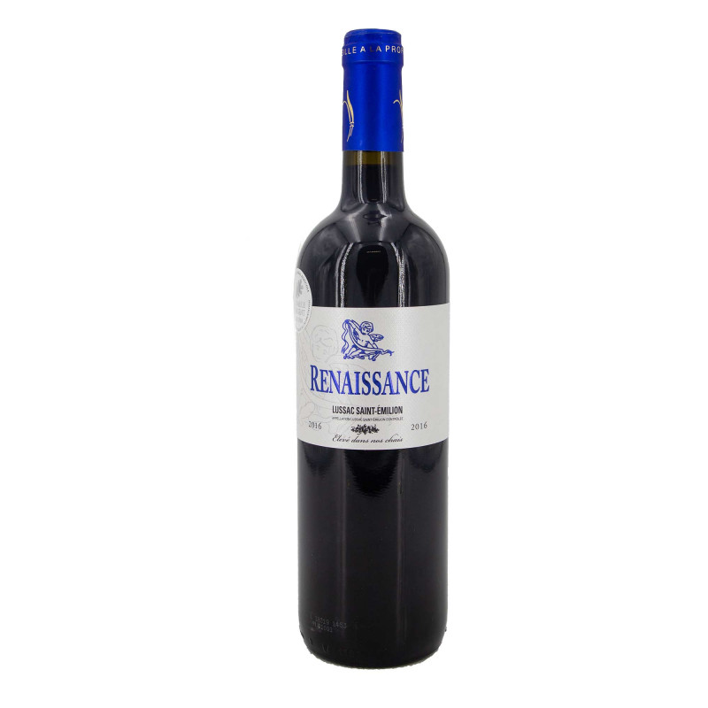 Vin rouge AOC Lussac Saint Emilion Médaille Argent 2016 75cl RENAISSANCE marque pas cher prix dégriffés destockage