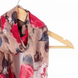 Foulard motif fleurs coton 90x180 cm Femme MANOUKIAN marque pas cher prix dégriffés destockage