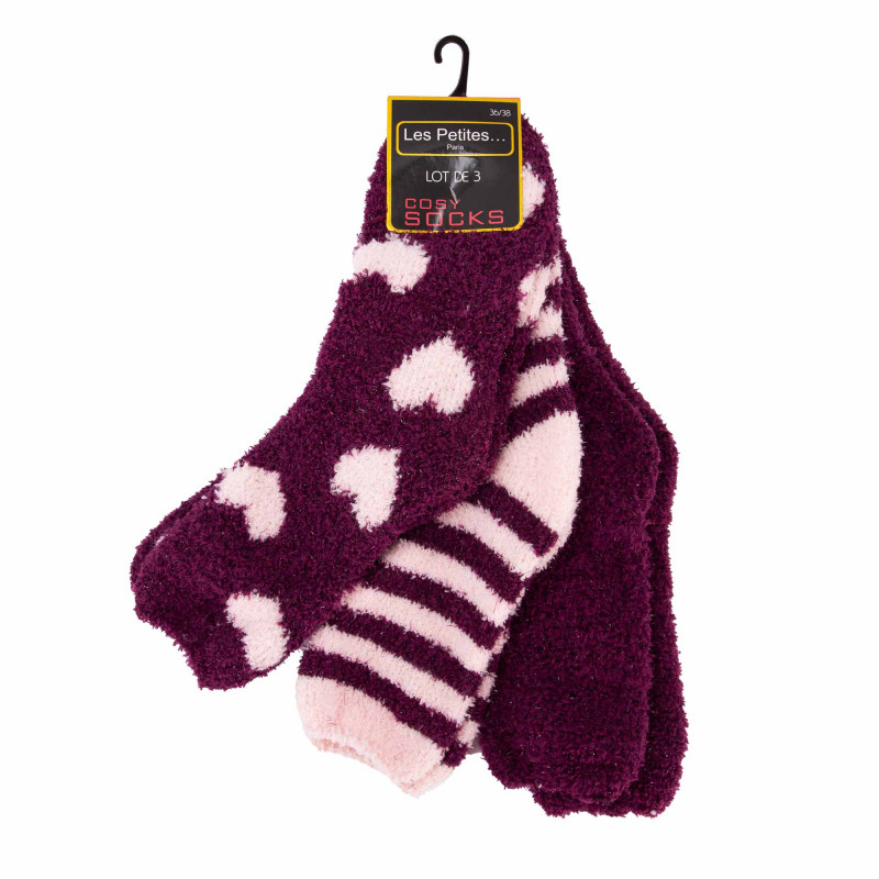 Lot de 3 cosy chaussettes clodette Femme LES PETITES...PARIS marque pas cher prix dégriffés destockage