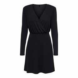 Robe courte manches longues épaulettes noire Femme ONLY marque pas cher prix dégriffés destockage Robe courte manches longues épaulettes noire Femme ONLY marque pas cher prix dégriffés destockage
