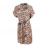 Robe chemise manches courtes imprimé léopard Femme VERO MODA