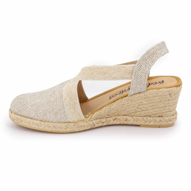 Sandales Compensées Femme - Plateforme En Paille, Talon Bloc, Design Uni, Lacets - Pour L'été, Plage, Mariage, Sortie