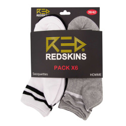 Pack de 6 socquettes rayées multicolores ricardo Homme REDSKINS marque pas cher prix dégriffés destockage Pack de 6 socquettes rayées multicolores ricardo Homme REDSKINS marque pas cher prix dégriffés destockage