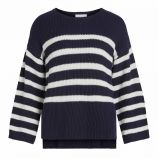 Pull col rond manches 7/8 à rayures Femme VILA