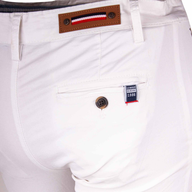 Pantalon chino coton stretch revers fermeture éclair tenali Homme BLAGGIO marque pas cher prix dégriffés destockage