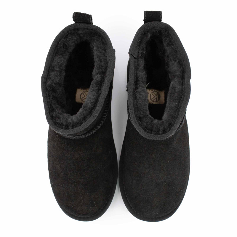 Bottines basses fourrées tige cuir doublées synthétique Femme KELARA marque pas cher prix dégriffés destockage