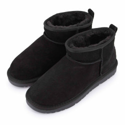 Bottines basses fourrées tige cuir doublées synthétique Femme KELARA marque pas cher prix dégriffés destockage