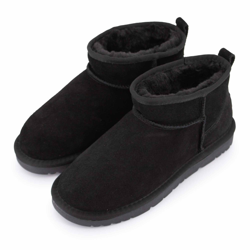 Bottines basses fourrées tige cuir doublées synthétique Femme KELARA marque pas cher prix dégriffés destockage