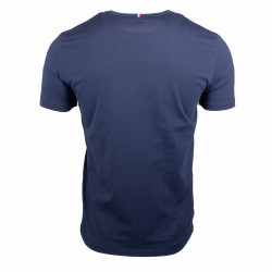 Tee shirt uni manches courtes logo tricolore brode coton Homme LE COQ