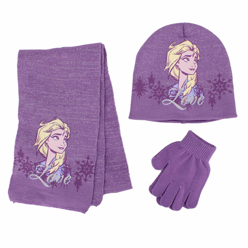 Ensemble 3 pcs bonnet + gant + echarpe la reine des neiges Enfant DISNEY