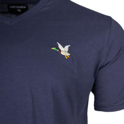 Tee shirt col v canard poitrine enzo Homme CHEVIGNON marque pas cher prix dégriffés destockage