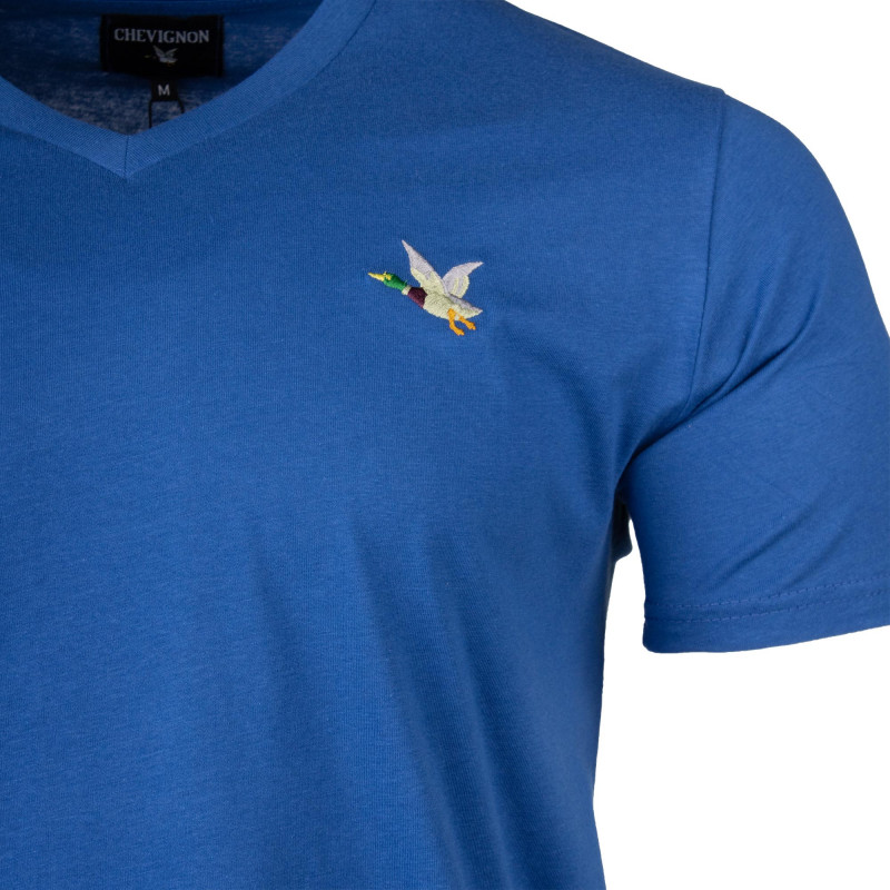 Tee shirt col v canard poitrine enzo Homme CHEVIGNON marque pas cher prix dégriffés destockage