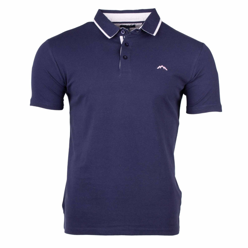 Polo mc double col bicolore p023 marine/rose Homme BEST MOUNTAIN