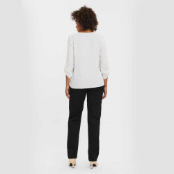 Haut fluide manches longues retroussables col v Femme VERO MODA marque pas cher prix dégriffés destockage Haut fluide manches longues retroussables col v Femme VERO MODA marque pas cher prix dégriffés destockage