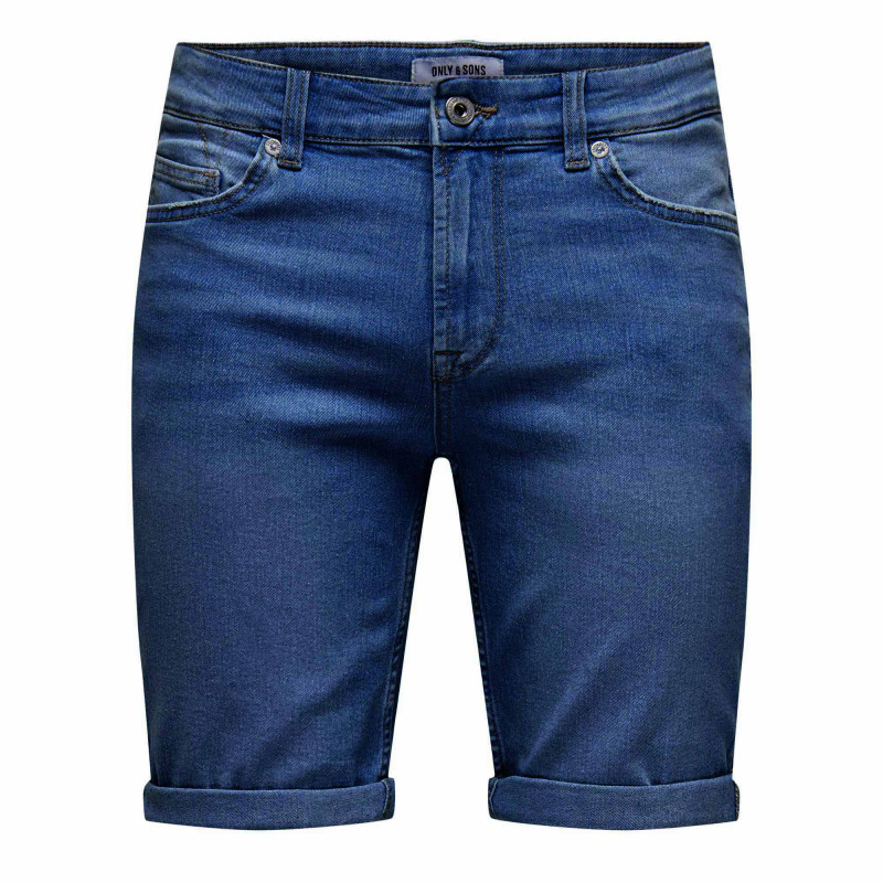 Short en jean slim 5 poches revers Homme ONLY AND SONS marque pas cher prix dégriffés destockage