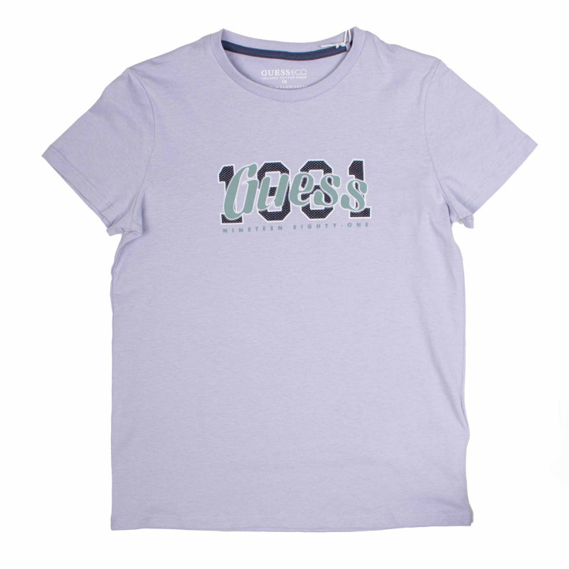 Tee shirt regular logo texturé 1981 Enfant GUESS marque pas cher prix dégriffés destockage