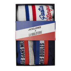 Coffret cadeau boxers/chaussettes inscription coton stretch Homme JACK & JONES marque pas cher prix dégriffés destockage Coffret cadeau boxers/chaussettes inscription coton stretch Homme JACK & JONES marque pas cher prix dégriffés destockage