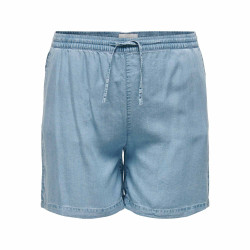 Short denim droit fluide élastique cordon Femme ONLY CARMAKOMA marque pas cher prix dégriffés destockage